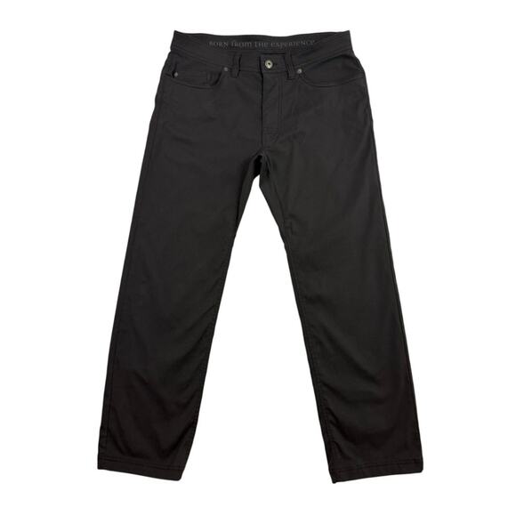 Prana Mens Brion Pants 32 Gray Nylon Stretch Slim Fit Outdoors Hiking Travel
